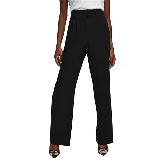 Seductiva Women Flowy Pants Women High Waist Casual Wide Leg Long Palazzo Pants Button Down Loose Business Work Trousers with Pockets Beach Pants Loose Fit
