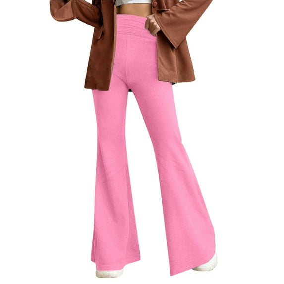 Seductiva Women Flowy Pants Women Wide Leg Yoga Pants with Pockets High Waist Straight Leg Dress Pants Flare Leggings Beach Pants Loose Fit