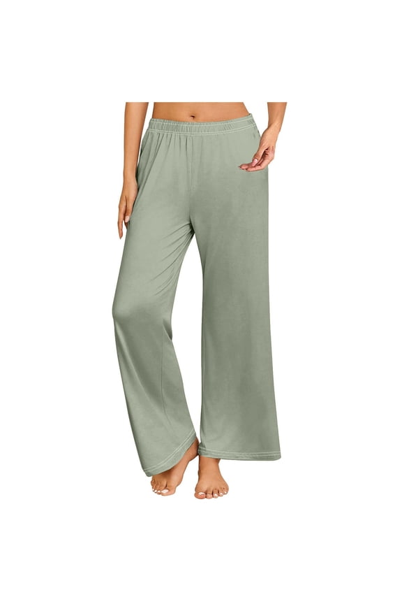 Seductiva Women Flowy Pants Womens Yoga Pants Casual Wide Leg Loose Sweatpants Comfy Oversized Pajama Pants Elastic High Waisted Joggers Beach Pants Loose Fit