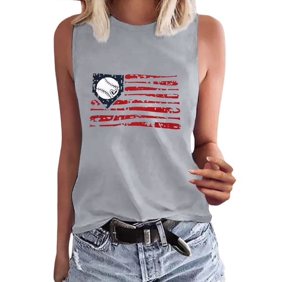 Seductiva Women Tank Tops Summer Ladies Spring/Summer Round Neck Baseball Letter Print Be Your Owomenn Sunshine Sleeveless Tank Top Tank Summer Sleeveless Tops Summer Tops Short Sleeve