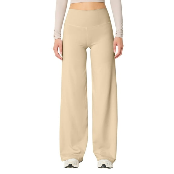 Seductiva Women's Casual Pants Wide Leg Yoga Pants for Women Tummy High Waisted Stretch Workout Pants Loose Fit Flare Sweatpants Business Work Casual Pants