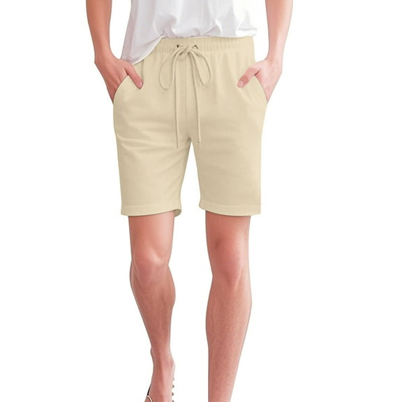 Seductiva Women's Casual Shorts Shorts for Women Knee Length Cotton Linen Elastic Waist Drawstring Shorts Summer Pants Sweatpants Summer 1PC