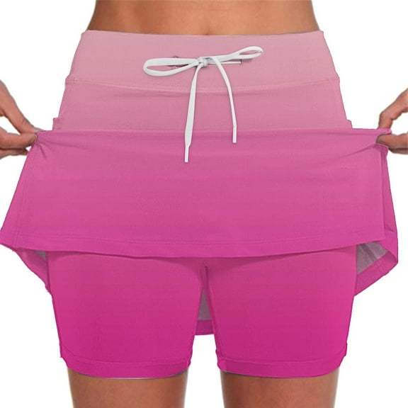 Seductiva Women's Casual Shorts Women's Fashionable Casual Sports Casual Skirt with Pocket Drawstring Solid Color Mid Waist Skirt Pants Womens Workout Shorts
