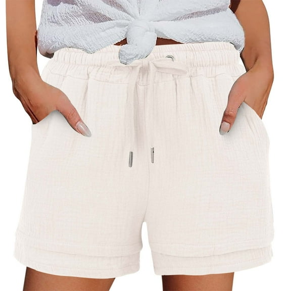 Seductiva Women's Casual Shorts Women's Fashionable and Casual Solid Color Cloth High Waist Pocket Shorts Sweatpants Summer 1PC