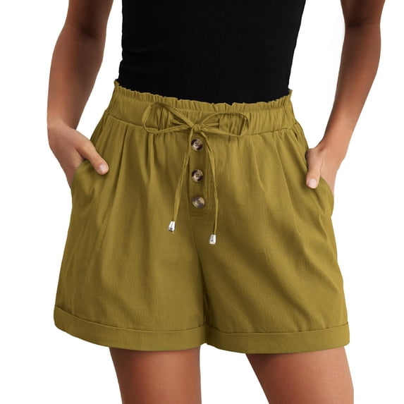 Seductiva Women's Casual Shorts Womens Casual Wide Leg Shorts Drawstring Elastic Waist Summer Trendy Trouser Short with Pockets Womens Workout Shorts