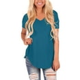 thumbnail image 1 of Seductiva Women's Classic-Fit Short Sleeve Women Short Sleeve V Neck Loose Casual T Shirts Summer Tops Casual Dressy Fashion Trendy Clothes 2025 Fashion Basic Tees, 1 of 6