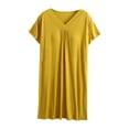 thumbnail image 1 of Seductiva Women's Cotton Nightgown Sleepwear Summer Women's Plain Sleepwear Nightdress Thin Short Sleeve Sleepwear Loose Plus Size Pleated Night Dress Ultra-Soft Nightgown Sleep Dress 1PC, 1 of 4