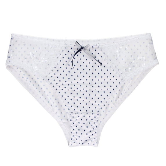 Seductiva Women's Cotton Underwear Ladies Fashion Lace Trim Briefs Waist Breathable Lightweight Plus Size Ladies Panties 1PC