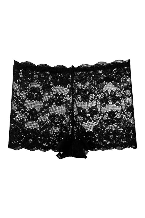 Seductiva Women's Cotton Underwear for Women Lace Waist See Through Cotton Crotch Women Flat Angle Ladies Panties 1PC