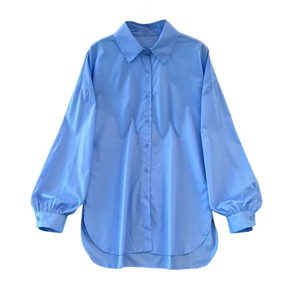 Seductiva Women's Dress Shirts Long Sleeve Women Shirt Long Sleeve Blouses Solid Women Work Casual Business Tops Loose Fit Fall Shirts Wrinkle-Free Solid Work Blouse Womens Tops