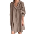 thumbnail image 1 of Seductiva Women's Dress Shirts Long Sleeve Women Women's Women Shirt Dress Long Sleeve Up Dress Long Tunic Shirt Tops Wrinkle-Free Solid Work Blouse Trendy Tunic Blouses, 1 of 9