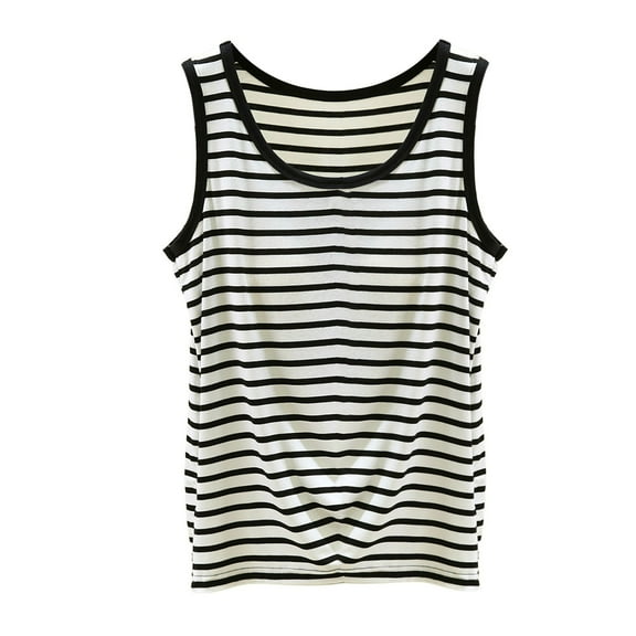 Seductiva Women's Fit Casual Flowy Tank Tops Women Y2K Sleeveless Striped Spaghetti Strap Crop Tank Backless Slim Fit Aesthetic Going Out Tops With Chest Cushion Sleeveless Basic Cami Top Shirt