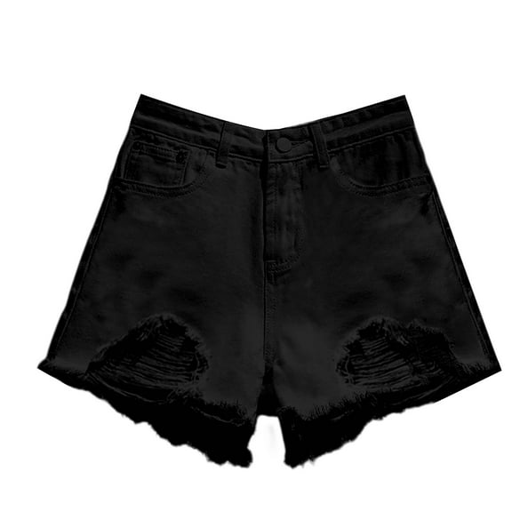 Seductiva Women's Jeans High Waisted Thin High Waist Denim Shorts for Women Ripped Wide Leg Loose Large Size Slim Edge Hot Pants 0 1PC