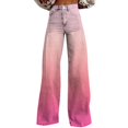 thumbnail image 1 of Seductiva Women's Jeans Wide Leg Pants Woman High Waist Floral Patterned Pants Lightweight Loose Fit Casual Colorful Trouser Imitation Jeans Straight Leg Stretchy Jeans, 1 of 4