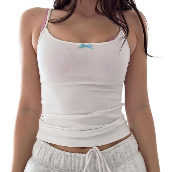 Seductiva Women's Loose Fit Casual Flowy Tank Tops Lace Top Double Lined Tank Top Spaghetti Strap Club Shirt Square Neck Vest Sleeveless Basic Cami Top Shirt Cute Trendy Blouses