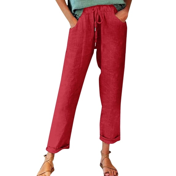 Seductiva Women's Lounge Pants Women's Autumn Fragrant Linen Linen Vintage Floral Print Casual Pants – Perfect for Spring Comfortable and Trendy for Relaxed Days and Everyday Wear