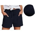 thumbnail image 1 of Seductiva Women's Original Shorts Women's Casual Solid Color Elastic Waist Cotton Linen Sports Shorts Buttocks Real Pocket Shorts Workout Comfy 1PC, 1 of 5