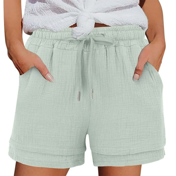 Seductiva Women's Original Shorts Women's Fashionable and Casual Solid Color Cloth High Waist Pocket Shorts Workout Comfy 1PC