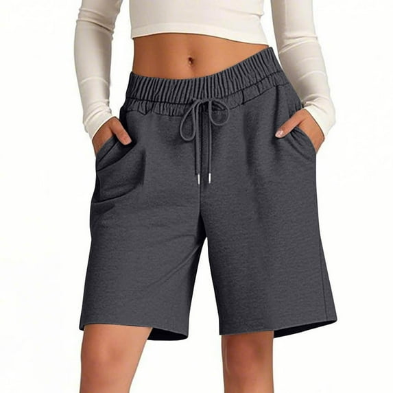 Seductiva Women's Original Shorts Women's Solid Color Comfortable Loose Cotton Shorts Casual Pants Drawstring Sports Pants Workout Comfy 1PC