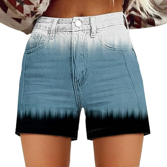 Seductiva Women's Original Shorts Womens Casual High Waist Denim Shorts Relaxed Fit ArtRetro Printed Floral Shorts with Pockets Workout Comfy 1PC