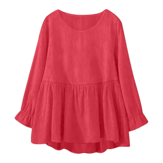 Seductiva Women's Oversized Long Sleeve T Shirts 2025 Women's Loose Top Paired With Tight Pants Retro Long Sleeve Shirt Round Neck Shirt Women's Patterned T Shirt Loose Fit Lightweight Tunic Shirts