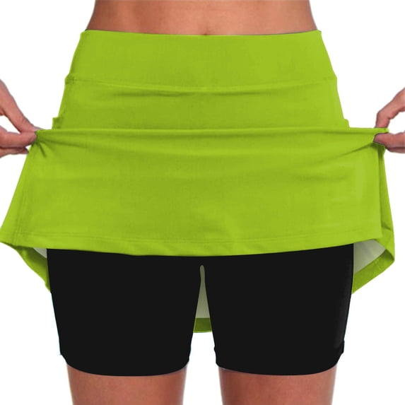 Seductiva Women's Shorts Women's Pocket Pants Solid Mid Waist Culottes Short Skirts Skinny Pants Womens Workout Shorts