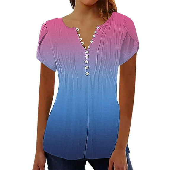 Seductiva Women's Slim-Fit Short Sleeve T-Shirt Short Sleeve Women Tops 2025 Spring Neck Casual Print Tunic T Shirts Women Tops Fashion Basic Tees Casual Business Blouses