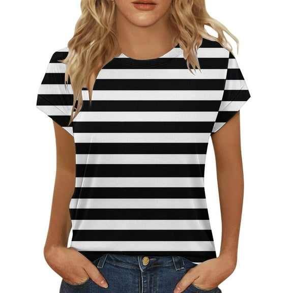 Seductiva Women's Slim-Fit Short Sleeve T-Shirt Women Summer Tops Short Sleeve Shirts Crew Neck Cute Trendy Tunic Blouses Fashion Basic Tees Fashion Basic Tees
