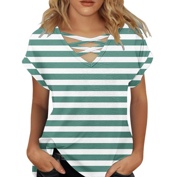 Seductiva Women's Slim-Fit Short Sleeve T-Shirt Women Summer Tops Short Sleeve Shirts V Neck Tshirts Loose Casual Tunic Blouses Tees Fashion Basic Tees Summer Tops