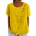 thumbnail image 1 of Seductiva Women's Slim-Fit Short Sleeve T-Shirt Women's Vintage Cotton and Linen Women Casual Top Fashion Basic Tees Fashion Basic Casual, 1 of 4