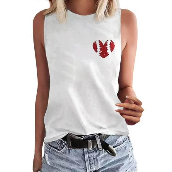 Seductiva Women's Slim-Fit Tank Ladies Spring/Summer Round Neck Baseball Letter Print Be Your Owomenn Sunshine Sleeveless Tank Top Sleeveless Basic Cami Top Shirt Beach Vacation Clothes