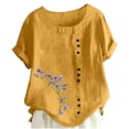 thumbnail image 1 of Seductiva Women's T-Shirts Short Sleeve Summer Tops Women's Cotton Linen Shirts Short Sleeve Crew Neck Blouse Casual Loose Fit T Shirt Tunic Tops for Summer Loose Fit Tshirt Lightweight Soft, 1 of 4