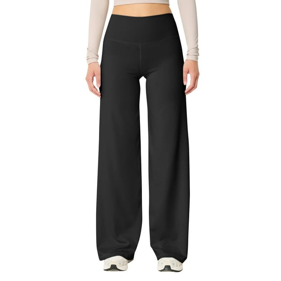 Seductiva Women's Wide Leg Pants Wide Leg Yoga Pants for Women Tummy High Waisted Stretch Workout Pants Loose Fit Flare Sweatpants Beach Pants Loose Fit
