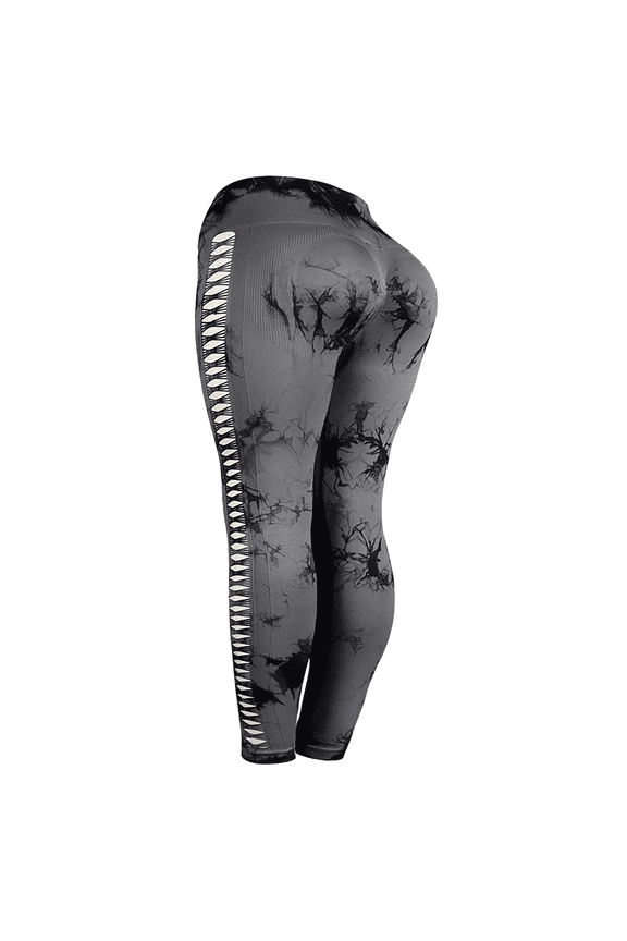 Seductiva YOGA Lightweight European and American Tie Dye High Waist Leggings Buttock Lifting Sport Yoga Fitness Cycling Buttock Lifting Leggings for Women Sweatpants Summer 1PC