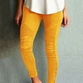 thumbnail image 1 of Seductiva Yellow Casual Pants for Women Women's Jegging Pants Biker Style Skinny Ankle Pants with Zipper Detail | High Waisted Pleated Pull-On Pencil Pants | Stretchy Jegging Trousers, 1 of 5