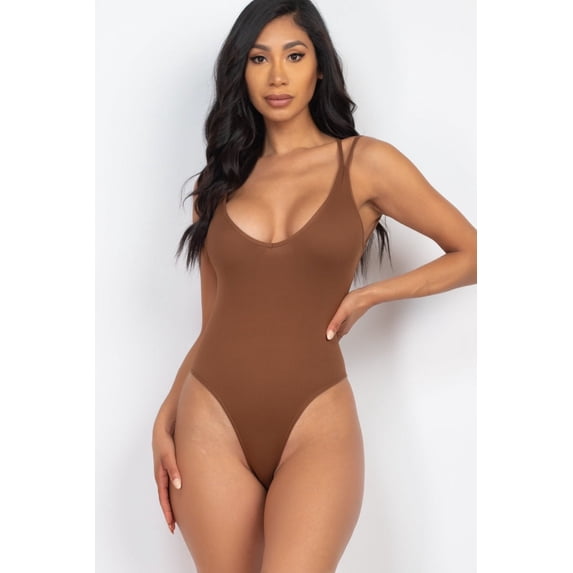 Seductive Bodysuit Top with Crossed Back Detail