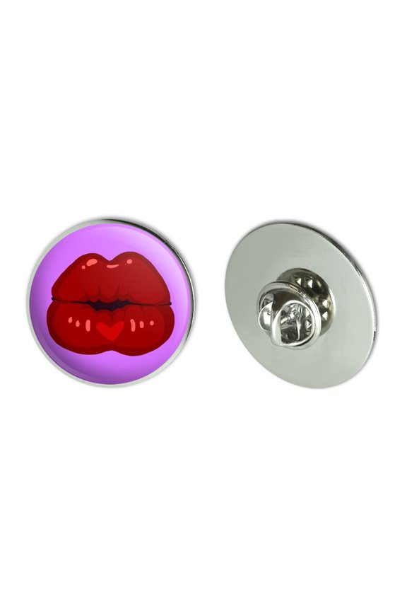 Seductive Luscious Kiss Lips Pucker Metal 1.1" Tie Tack Hat Lapel Pin Pinback