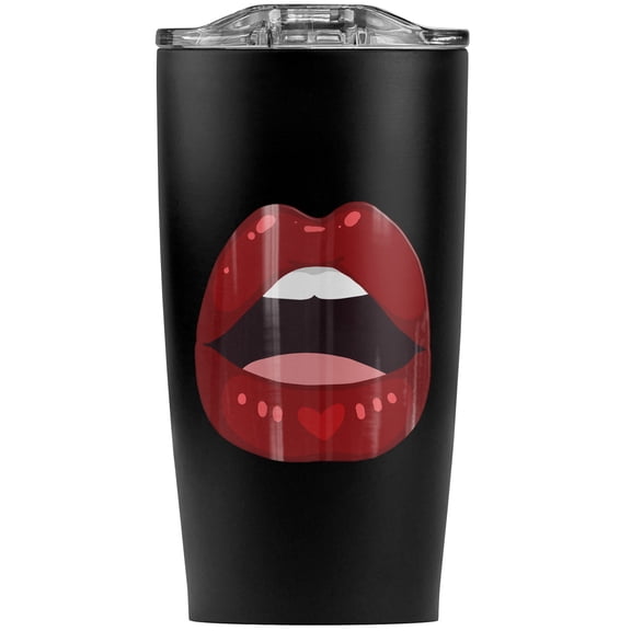 Seductive Luscious Open Mouth Lips Stainless Steel 20 oz Travel Tumbler, Vacuum Insulated & Double Wall with Leakproof Sliding Lid | Great for Coffee/Hot Drinks and Cold Beverages