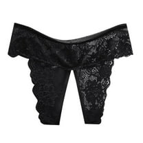 Seductive Women's Open Crotch Lace Panties - Low Waist, Plus Size (XL-XXXXL), Flower Embroidery, Sexy&Club Daily Wear