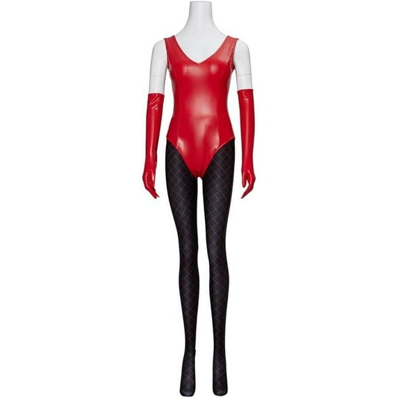 Sedusa Powerpuff Red Bodysuit Jumpsuit Uniform Apparel for Adult Women