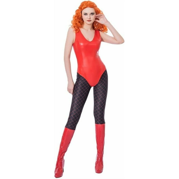 Sedusa Powerpuff Sexy Bodysuit Red Jumpsuit Uniform for Adult Women