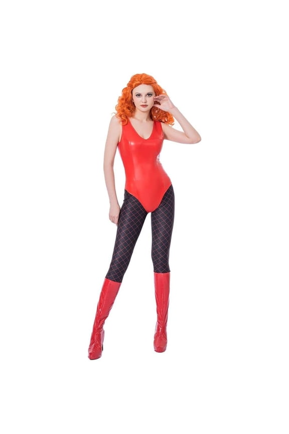 Sedusa Powerpuff Sexy Red Bodysuit for Adult Women