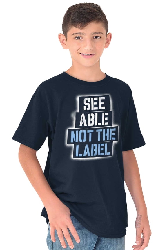See Able Not Label Autism Awareness Crewneck T Shirts Boy Girl Teen Brisco Brands X