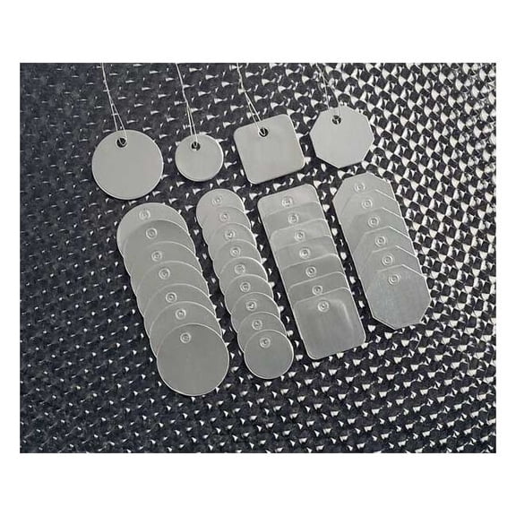 Blank Tag, Aluminum Laminated, 1 1/4 in H x 1 1/4 in W, Silver