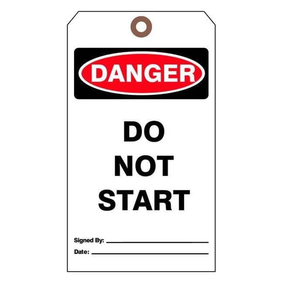 See All Industries Danger Tag,7 in H,4 in W,Cardstock,PK25 DTUF-G34