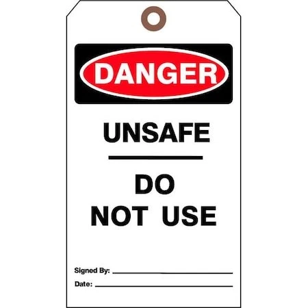 See All Industries Dtuf-G35 Danger Tag, Lockout Tagout, Cardstock, 7 In H X 4