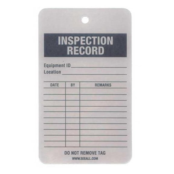 See All Industries Inspection Rcd Tag,5 x 3 In,Al,PK25 TUF-INSP