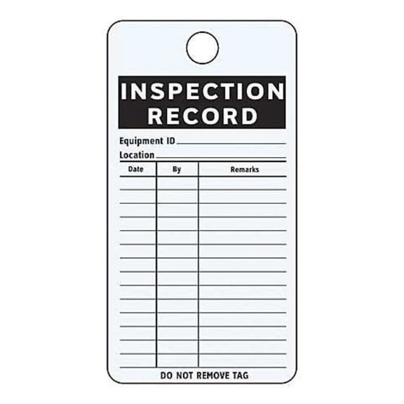 Tag, Inspection, Aluminum, 4 1/4 in H x 3 in W, White, Rectangle, 25 PK IL-GENE