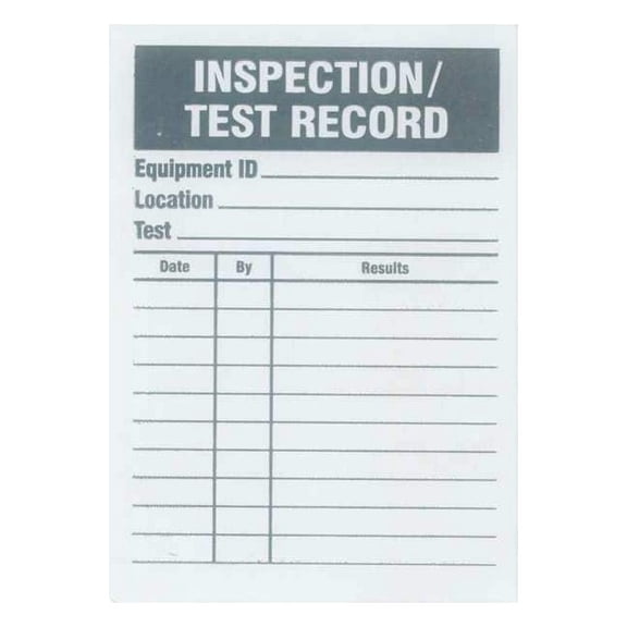See All Industries Test Rcd Tag,4-1/4 x 3 In,Foil,PK25 IL-INSP