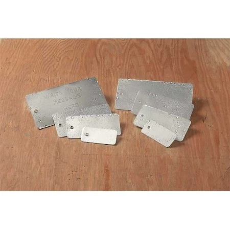 See All Industries Tuf-G24 Blank Tag,3/4 X 3 In,Silver,Rect,Pk25